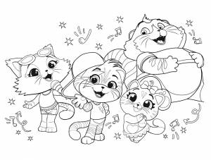 Раскраска 44 котенка