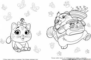 Раскраски 44 котенка пончик