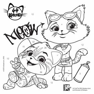 Раскраска по номерам 15*15 РЫЖИЙ КОТ ХК-6374 44 котенка холст