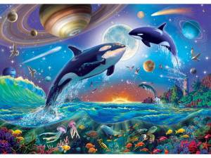 Раскраска по номерам 40*50 РЫЖИЙ КОТ ХК-4968 Космический океан холст