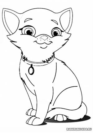 Раскраски кошка легкая