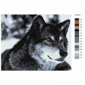 Волк 80х100 Раскраска картина по номерам на холсте Z-AB310-80x100