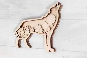 Многослойная раскраска Волк в интернет-магазине Ярмарка Мастеров по цене 1450 ₽