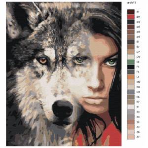 AIPA-a-dv11-80x100 Девушка волчица Раскраска картина по номерам на холсте недорого