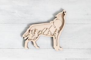 Многослойная раскраска Волк в интернет-магазине Ярмарка Мастеров по цене 1450 ₽