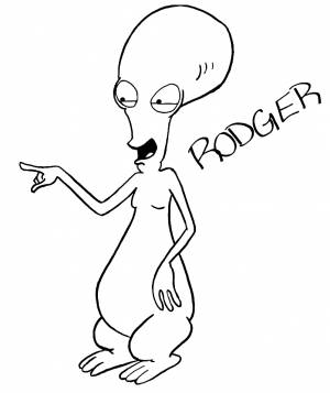 Раскраска Роджер из Американского папы