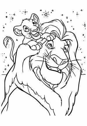 Раскраска Симба Отец