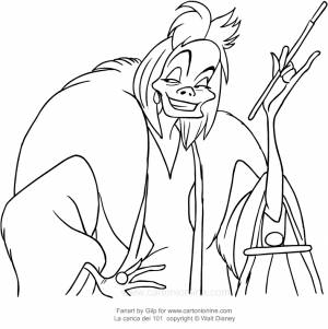 Раскраска Cruella De Mon