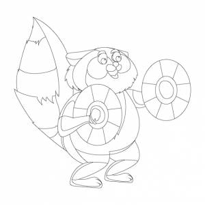 Милые животные раскраски для детей с музыкальным инструментом для печати премиум вектор