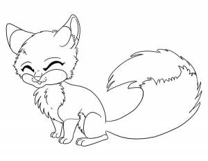 Раскраски цветком, Раскраска Лиса с цветком лисичка