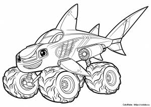 Раскраска Вспыш в форме акулы