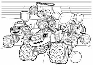 Раскраска Вспыш и чудо-машинки