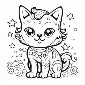 Простая раскраска saxy cat jam для детей с саксофоном, играющим котом