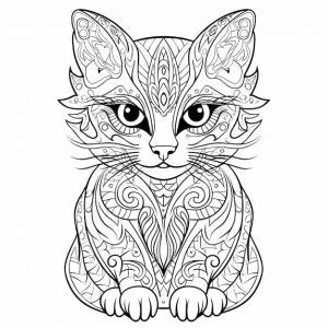 Простая раскраска saxy cat jam для детей с саксофоном, играющим котом