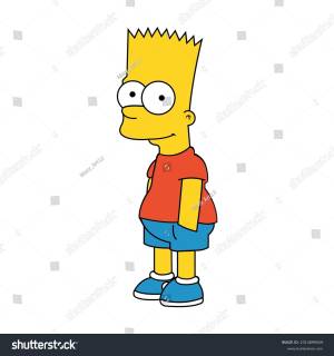 Bart Simpson Cartoon Character Isolated On