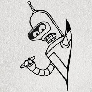 Файл STL BENDER SMOKING WALL ART 2D WALL ART DECORATION ・Шаблон для 3D-печати для загрузки・Cults