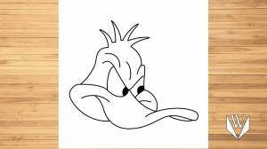 Как нарисовать Даффи Дак шаг за шагом, Easy Draw