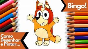 Como desenhar e pintar Bingo de Bluey
