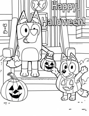 Bluey Halloween Coloring Page