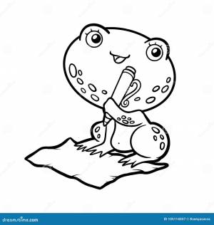 Книжка-раскраска, лягушка иллюстрация вектора