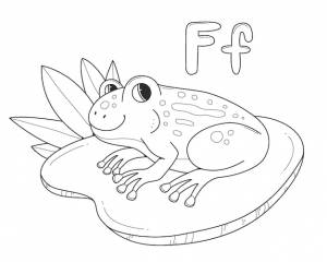 Книжка-раскраска лягушка с английскими большими и маленькими буквами f детская раскраска алфавит