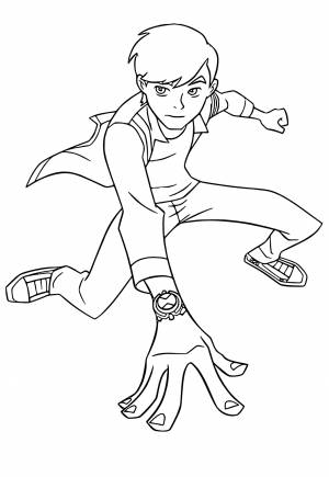 Раскраска Бен 10 Атака