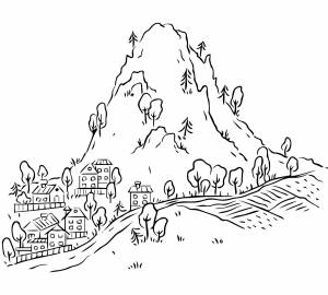 Дома у горы