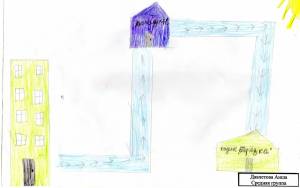 Рисунки детей маршрут от дома до сада