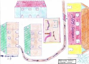 Рисунки детей маршрут от дома до сада