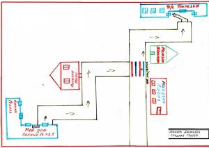 Рисунки детей маршрут от дома до сада