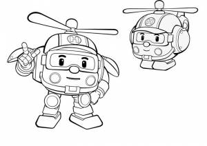 Раскраска Поли Робокар и его друзья