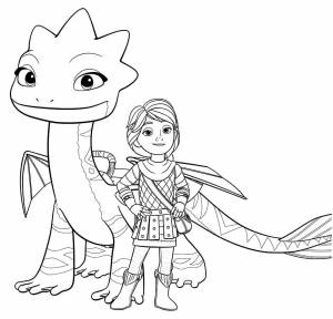 Принцесса и дракон раскраска