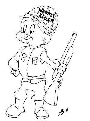 Раскраски Элмер Фадд