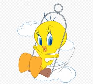 Рисование линии птицы, Твити, Луни Тюнз, Мультфильм, Сильвестр, Клюв, Смайлик, Желтый png