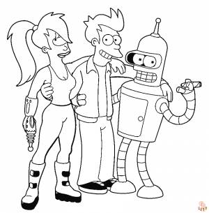 Раскраски Футурама для печати  для детей и взрослых