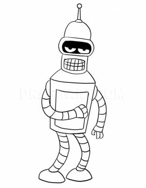 Раскраска Бендер Футурама