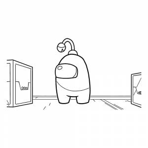 Раскраска Амонг Ас Зубастик из Футурамы