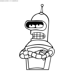 Раскраска Бендер