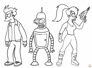 Раскраски Футурама для печати  для детей и взрослых