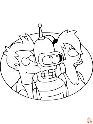 Раскраски Футурама для печати  для детей и взрослых
