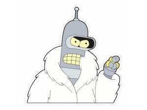 наклейку Бендер с блекджеком и шл