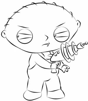 Раскраски Раскраска Стьюи с лазером Персонаж из мультфильма, Download print coloring page