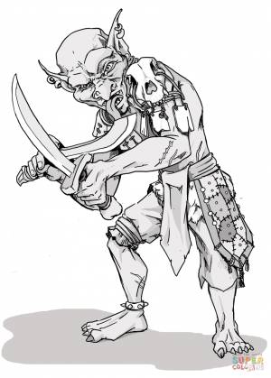 Раскраска DND Гоблин