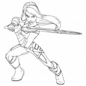 Раскраска Гамора в Стражах Галактики