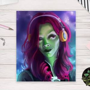 Картина “Гамора в наушниках