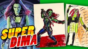 Рисуем Гамора из Стражи галактики