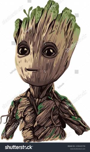 Color Vector Illustration Groot Guardians Galaxy
