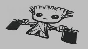 Groot 01 Wall Silhouette 3D Принт Модель in Знаки и Логотипы 3DExport