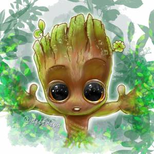 Иллюстрация Я есть маленький Грут в стиле 2d, cg, персонажи