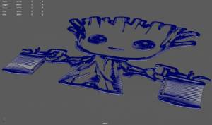 Groot 01 Wall Silhouette 3D Принт Модель in Знаки и Логотипы 3DExport